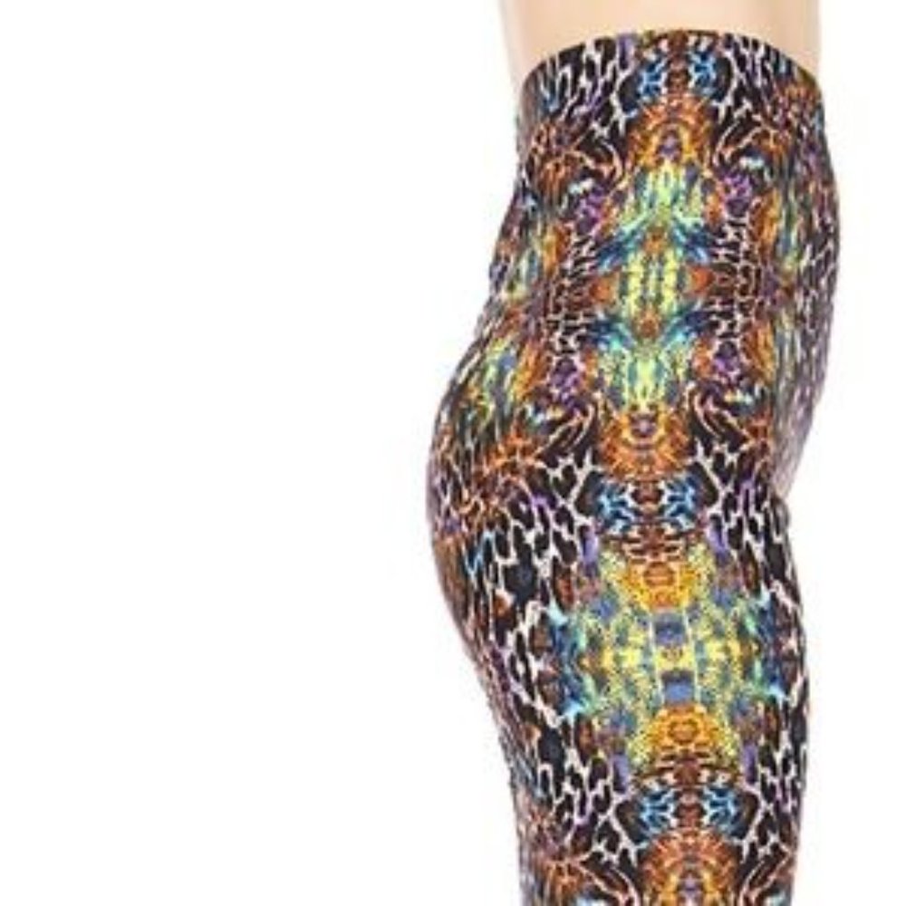 Reg One Size Womens Animal Print Leggings | Leopard Print Leggings | Leggings Bl - Picture 8 of 9